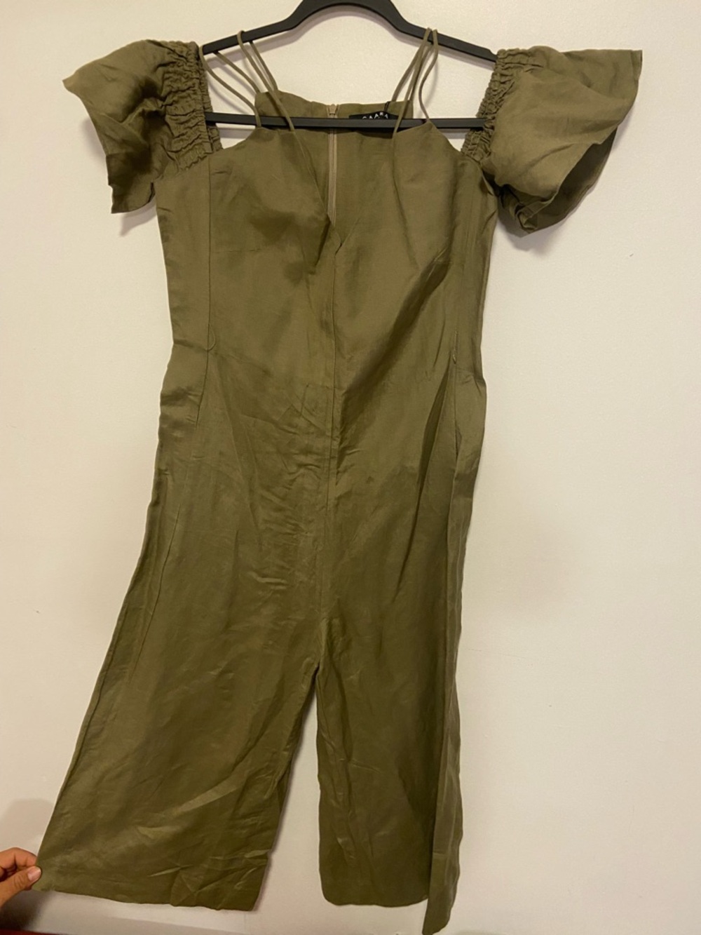 Olive Green Women's Off-Shoulder Jumpsuit